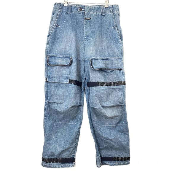 Marithe Francois Girbaud Jeans Vintage Y2K Oversized Cargo Denim Size 36 - Picture 1 of 14